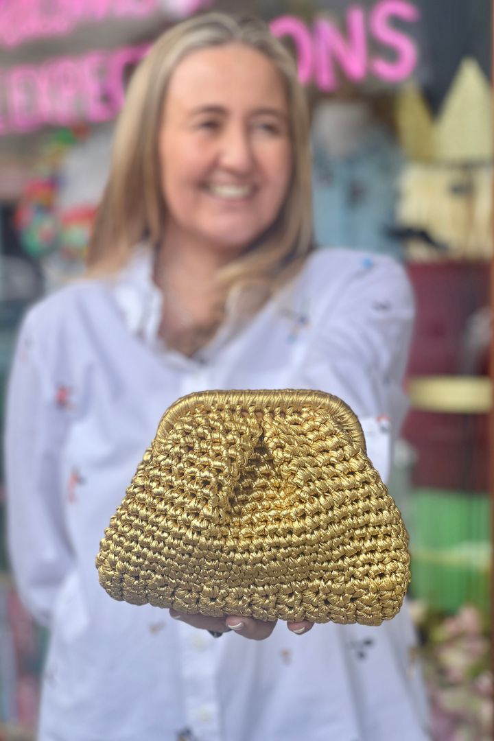 CAPRI - Gold Metallic Clutch