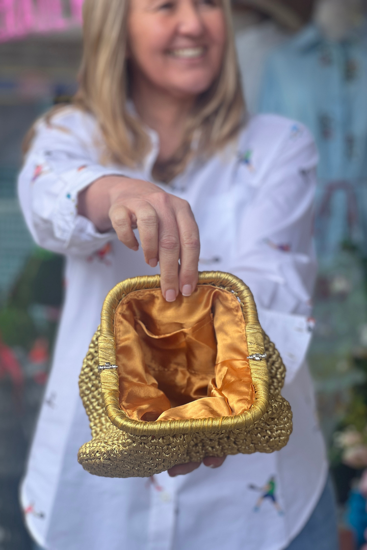 CAPRI - Gold Metallic Clutch