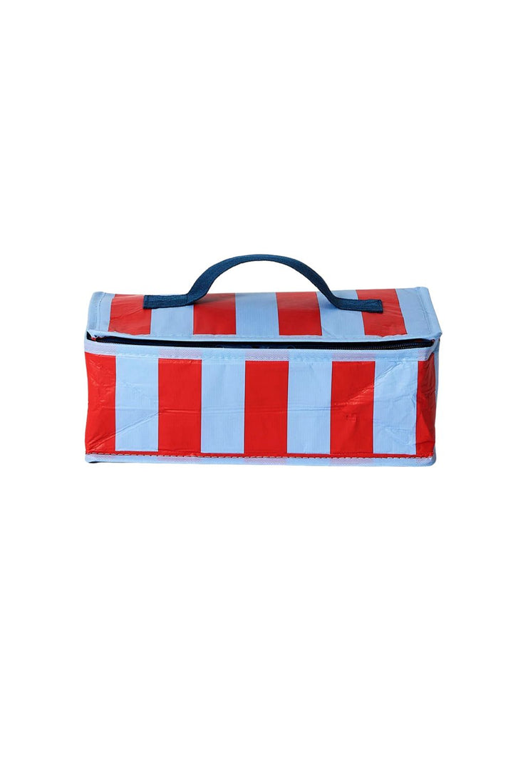 Red Blue Stripe Takeaway Bag