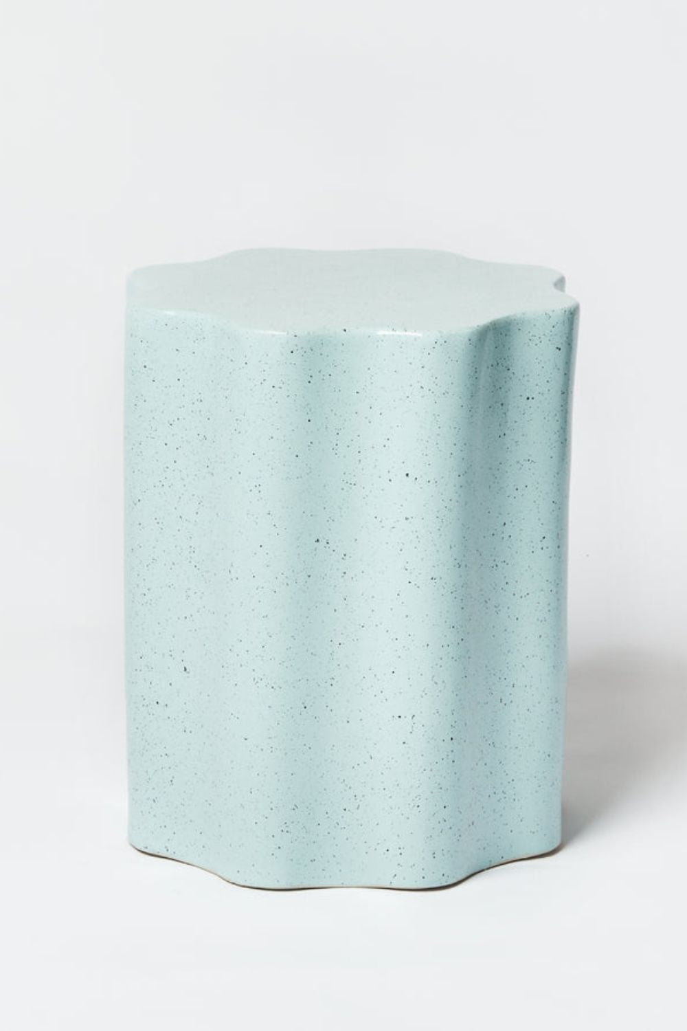 Side table wave speckle soft blue