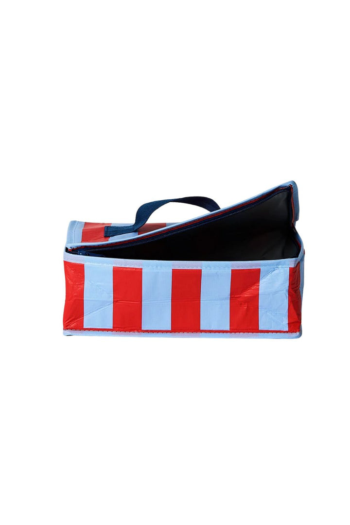 Red Blue Stripe Takeaway Bag