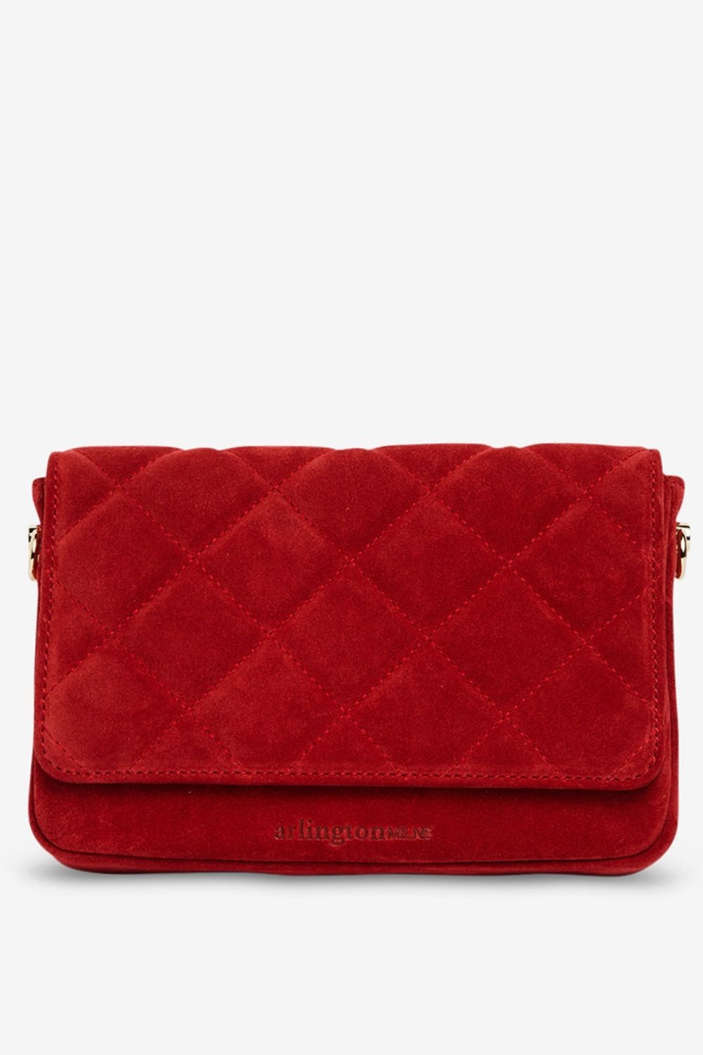 Sarah Crossbody - Quilted Red Suede
