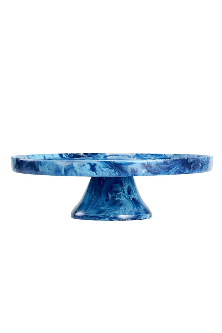 Classical Footed Cake Stand- Denim Swirl