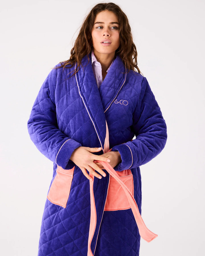 Mulberry Pie Quilted Velvet Robe
