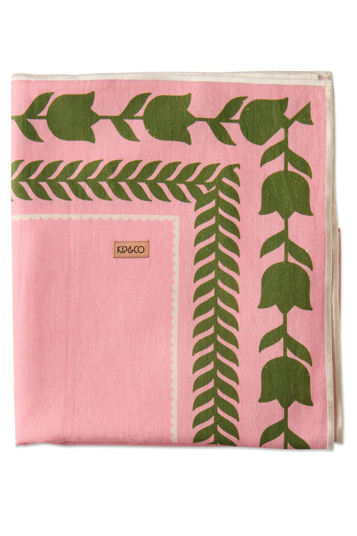 FLOWER CHAIN EMBROIDERED TABLECLOTH