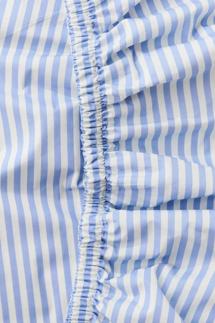 SEASIDE STRIPE ORGANIC COTTON  FITTED SHEET