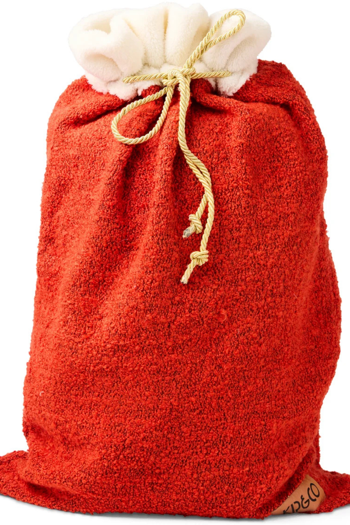 Red Boucle Santa Sack