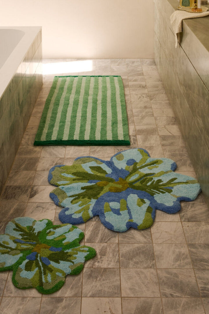 Tulip Blue Green Bath Mat