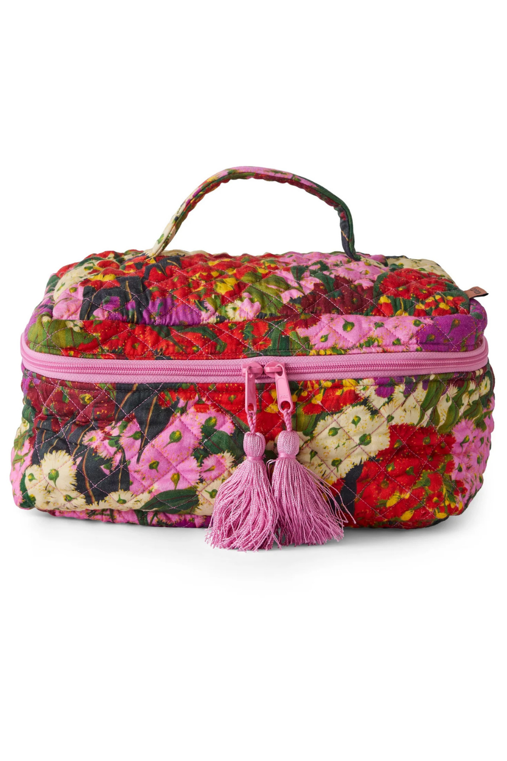 Australian Bush Blossom Quilted Cotton Toiletry Case