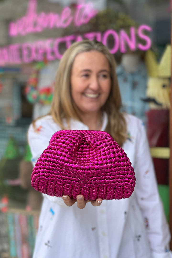 CAPRI - Fuchsia Metallic Clutch