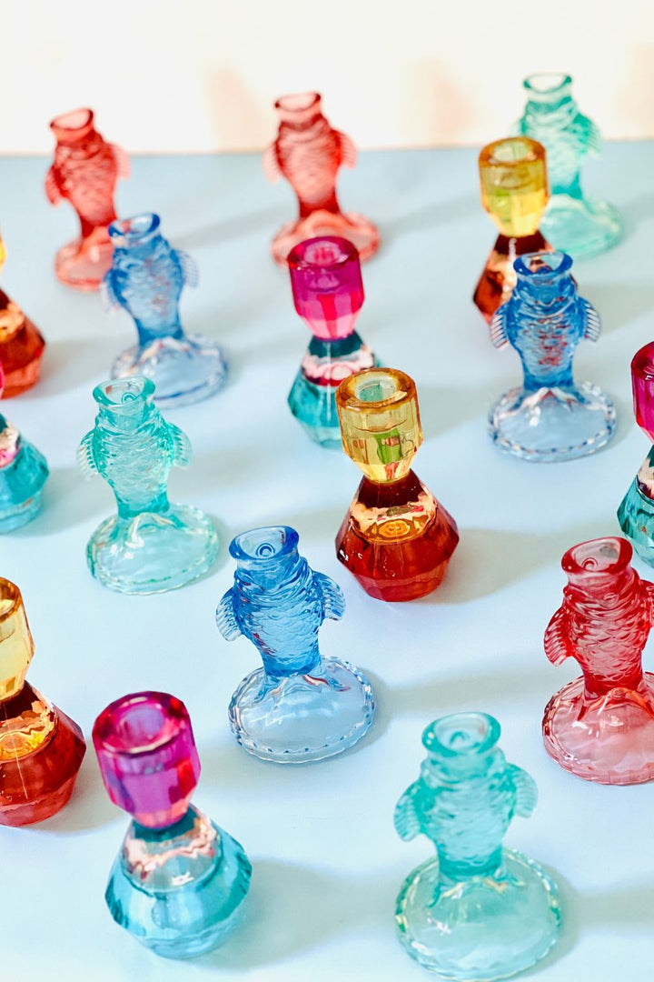 Amber Candle Stick Holder