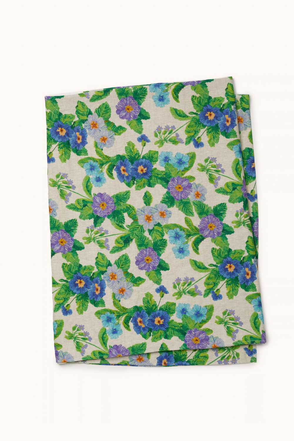 Summer Patch Blue Linen Tablecloth