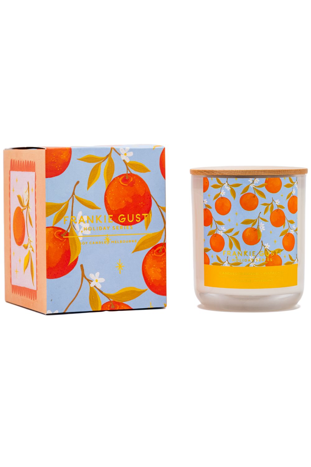 FRANKIE GUSTI | HOLIDAY SERIES CANDLE | CANDIED ORANGE & PISTACHIO