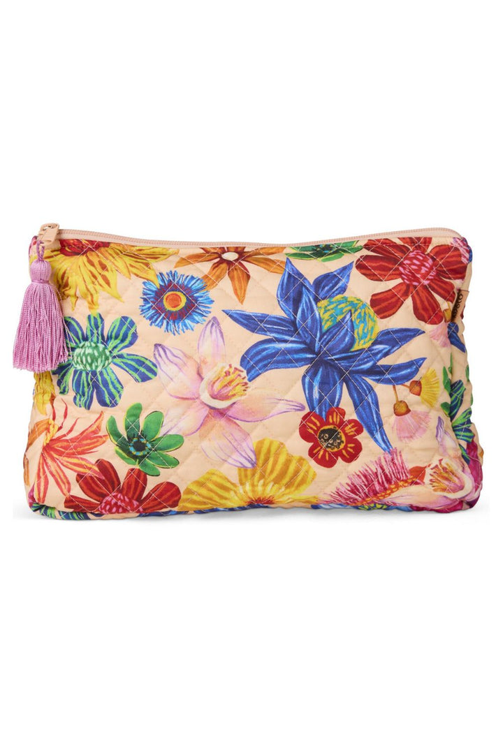 Wild Flowers In Bloom Quilted Cotton Toiletry Purse One Size