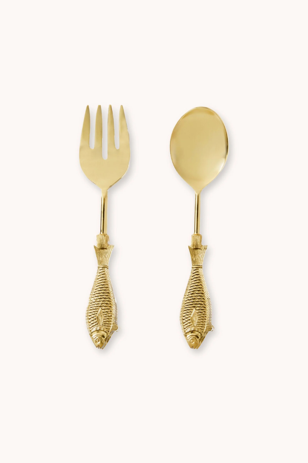 Fish Brass Salad Servers