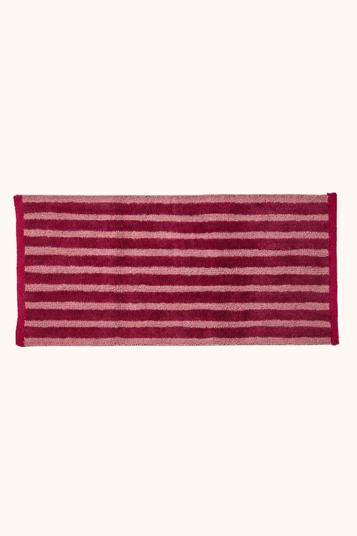 Stripe Burgundy Long Bath Mat