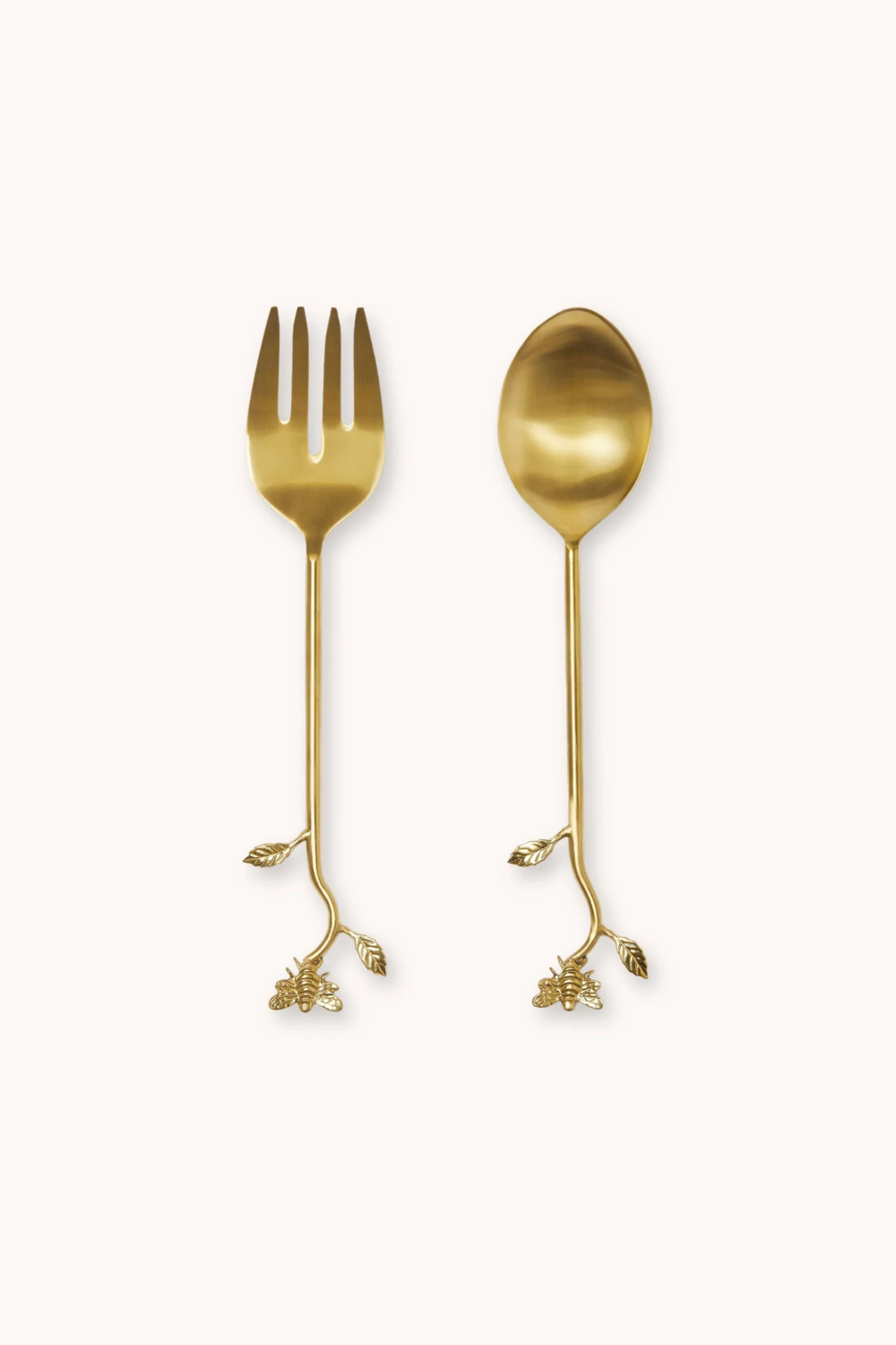 Wild Bees Brass Salad Servers