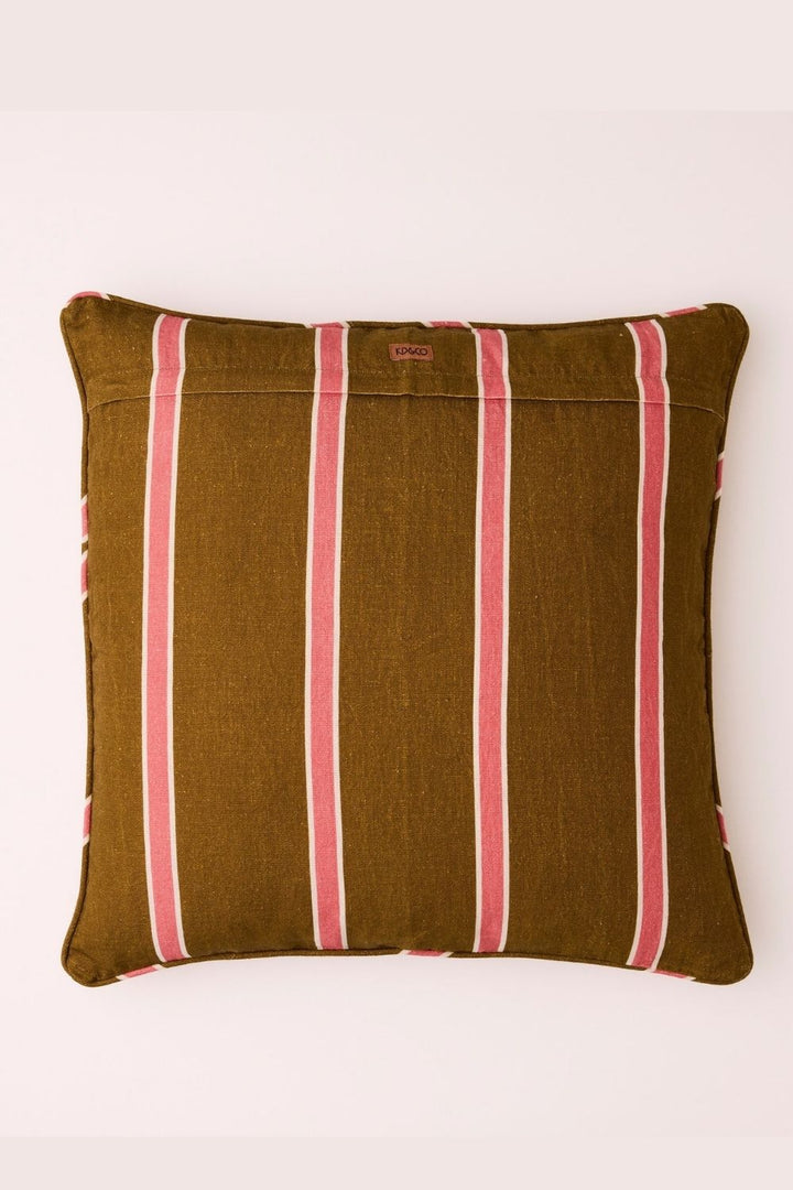 Carob Stripe Upholstery Square Lounge Cushion