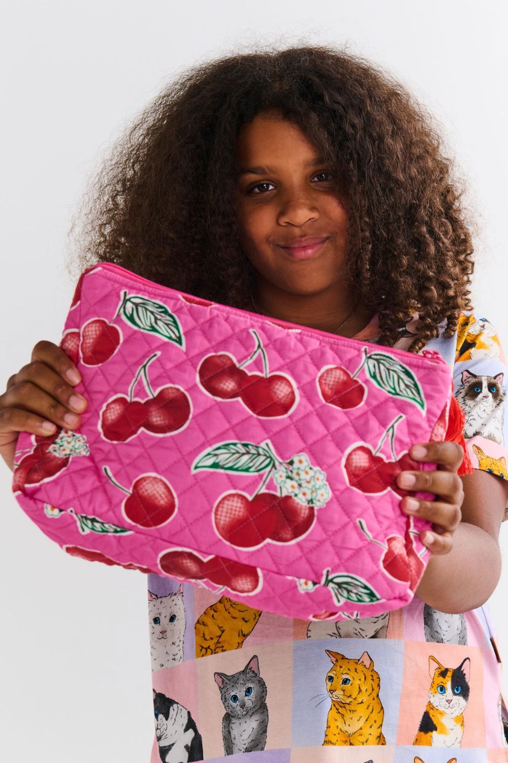 Cherry Blossom Quilted Cotton Toiletry Purse One Size