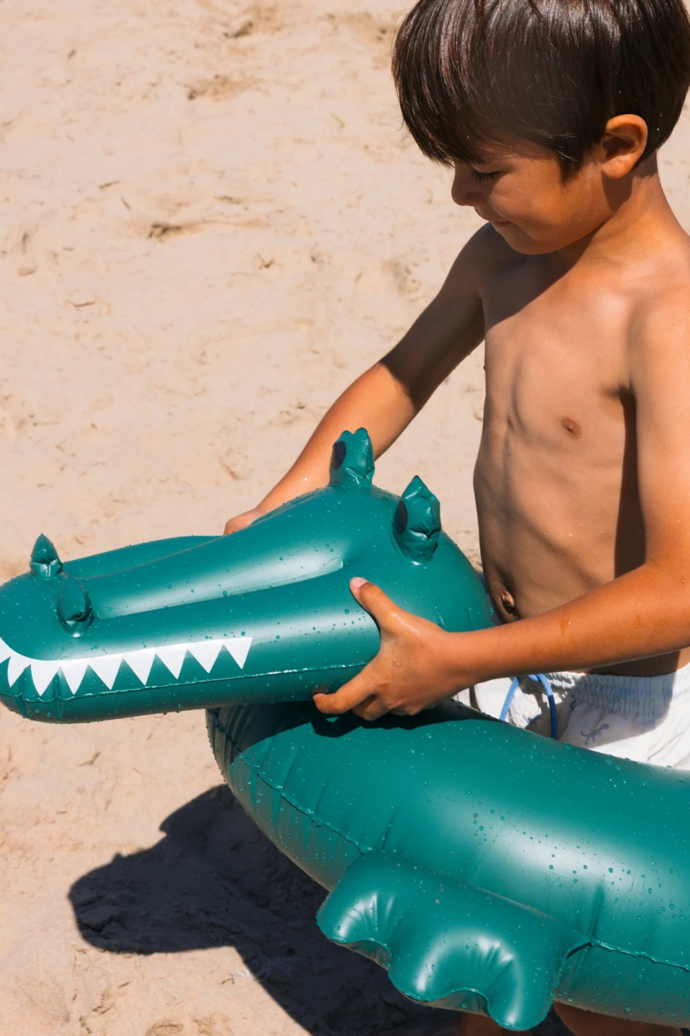Inflatable Swim Ring - Green Crocodile