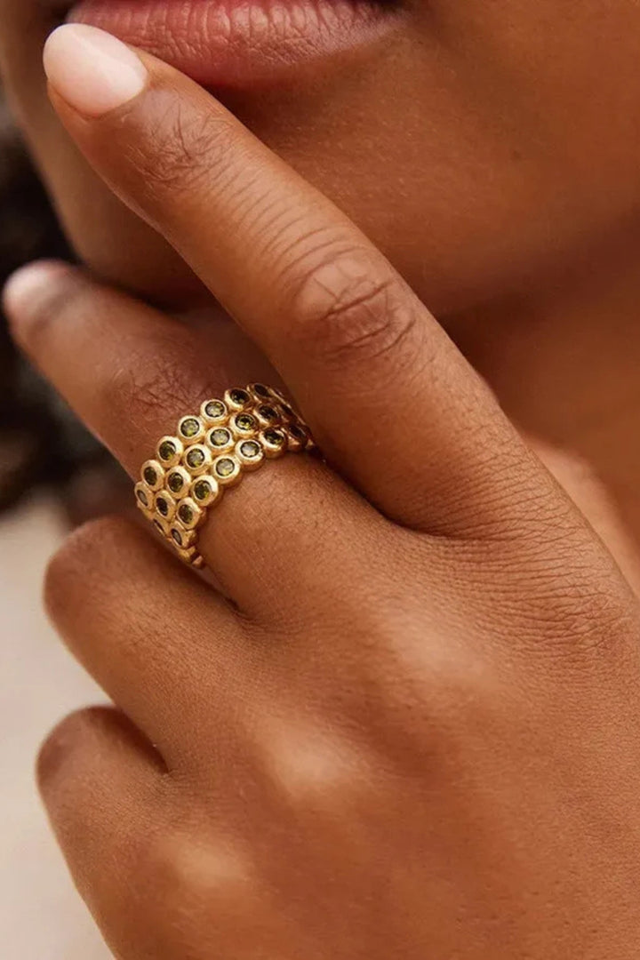 Amélia Trio Dark Green Ring