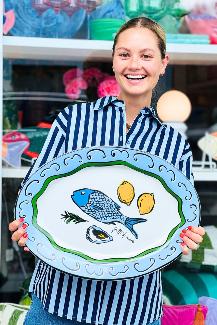 Zesty Fish Oval Ceramic Platter