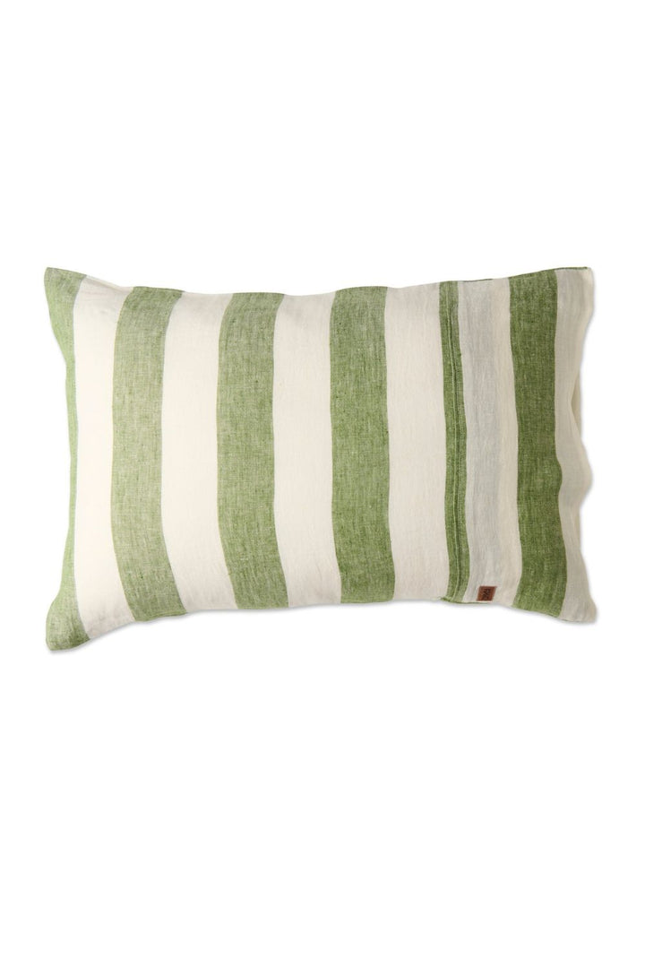 MOSS STRIPE LINEN PILLOWCASES