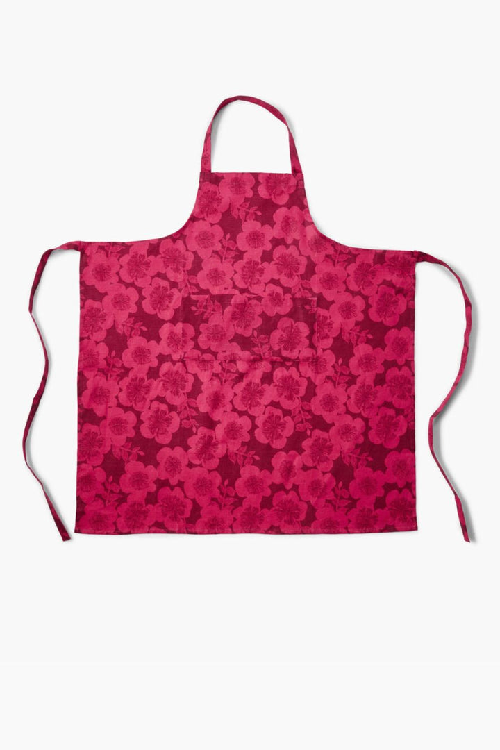 Jardin Cerise Linen Apron