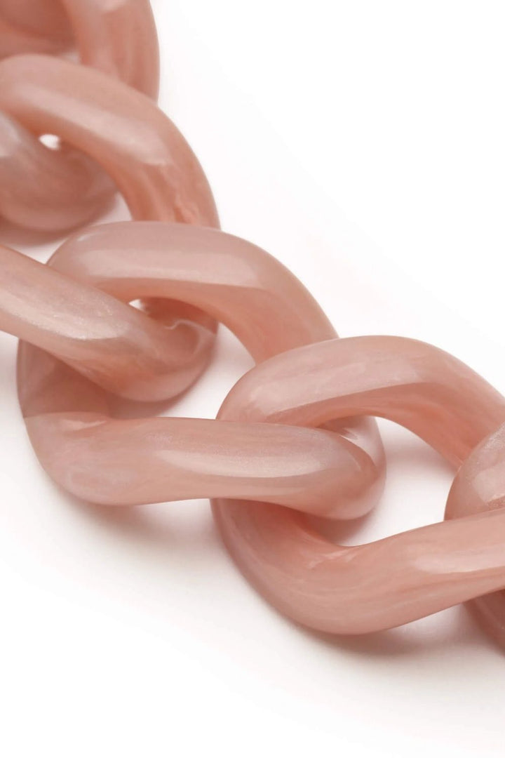 Flat Chain Bracelet- Blush Marble