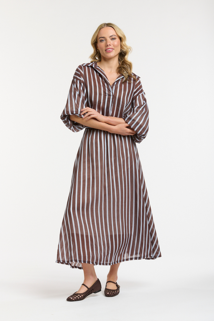 STRIPED SKIRT BLUE/CHOCOLATE