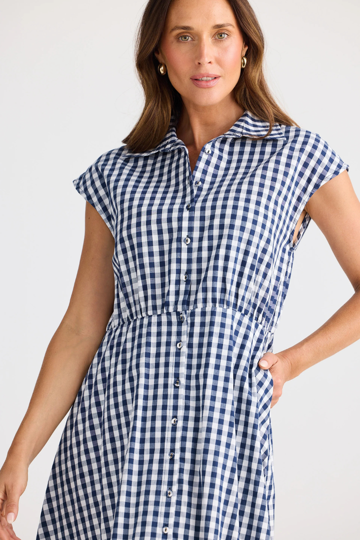 Musings Dress - Navy Gingham