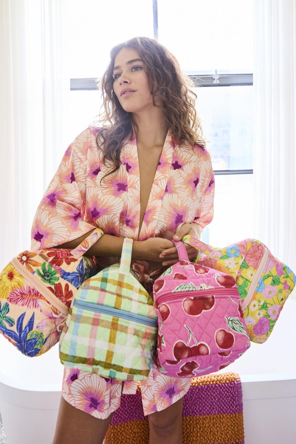 Wild Flowers In Bloom Quilted Cotton Toiletry Case One Size