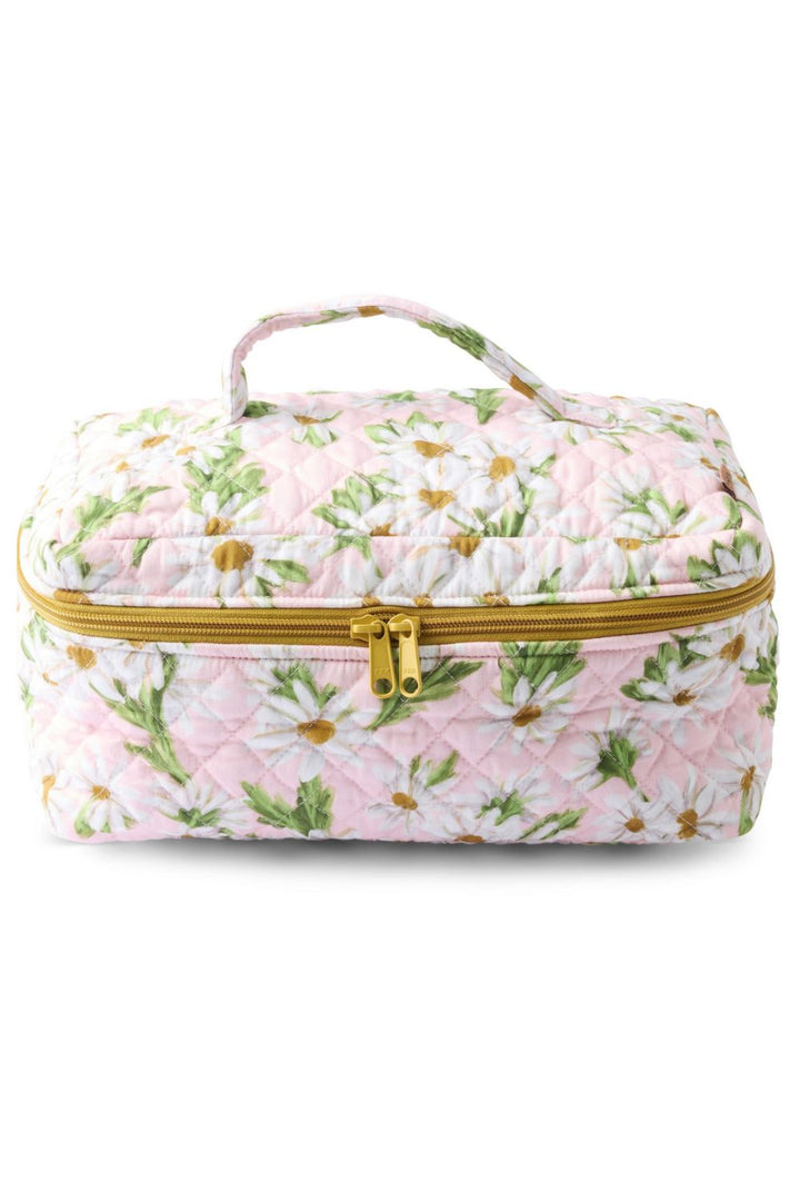 Sweet Daisy Quilted Cotton Toiletry Case One Size - Crate Expectations
