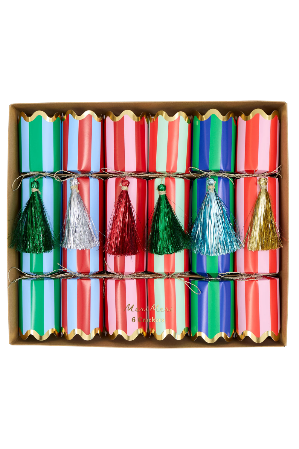 Striped Tinsel Tassel Crackers