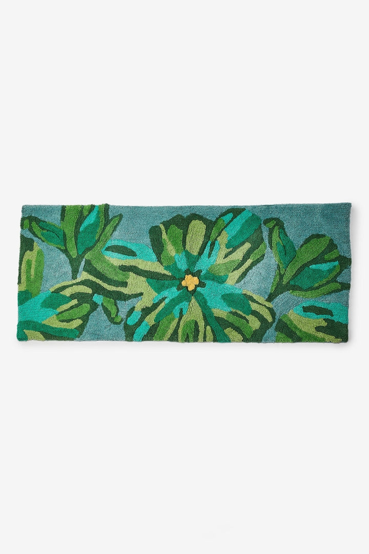 Dutch Floral Green Long Bath Mat
