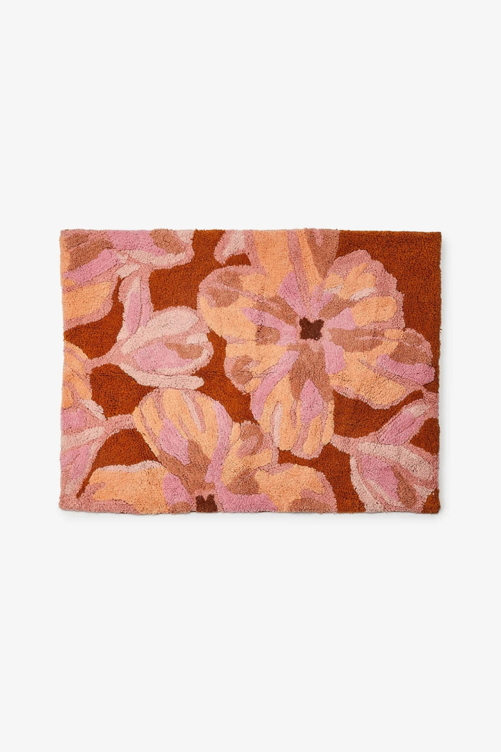 Dutch Floral Pink Bath Mat