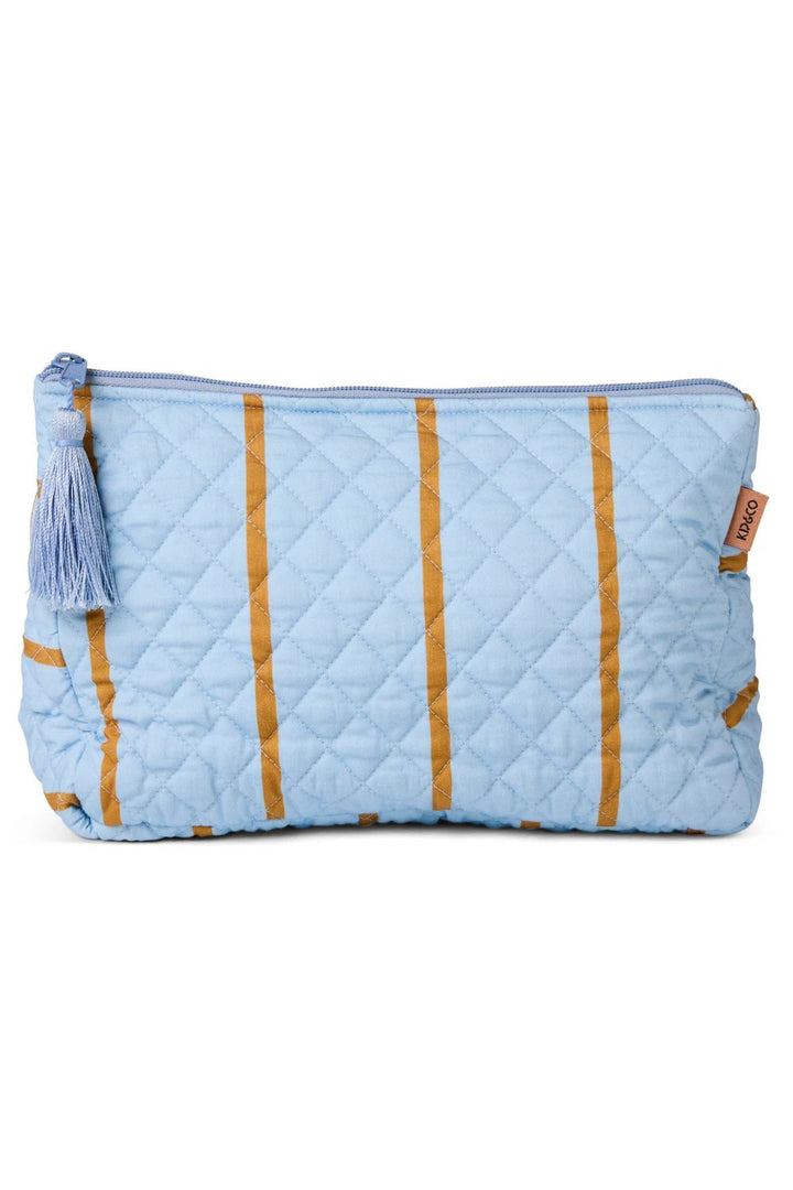 COMO STRIPE QUILTED COTTON TOILETRY PURSE