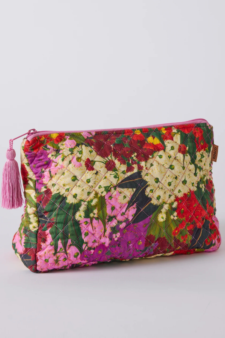 Australian Bush Blossom Quilted Cotton Toiletry Purse