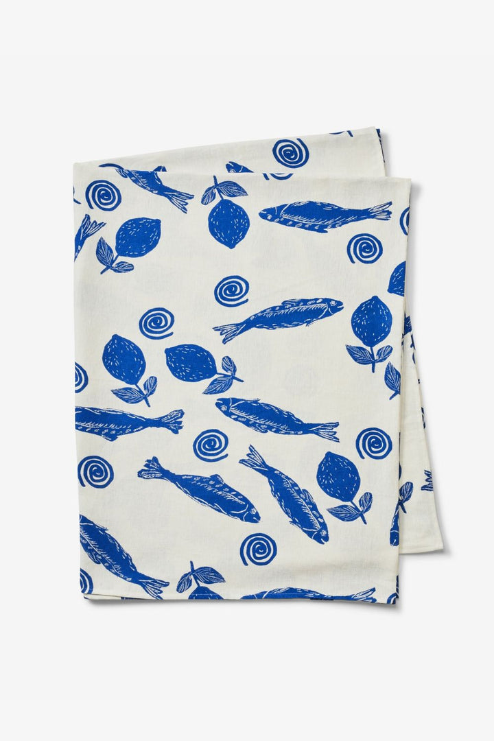 Sardines Blue Tablecloth - Size: Medium 250cm x 170cm