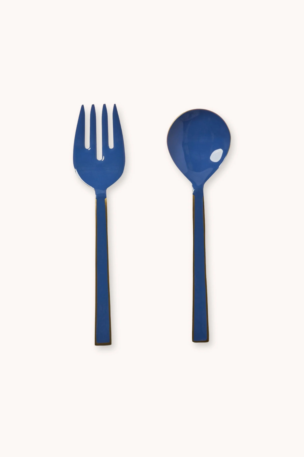 Yves Blue Enamel Salad Servers