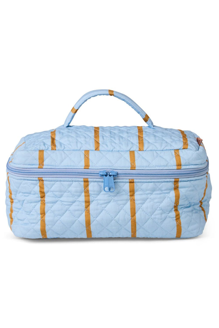 COMO STRIPE QUILTED COTTON TOILETRY CASE