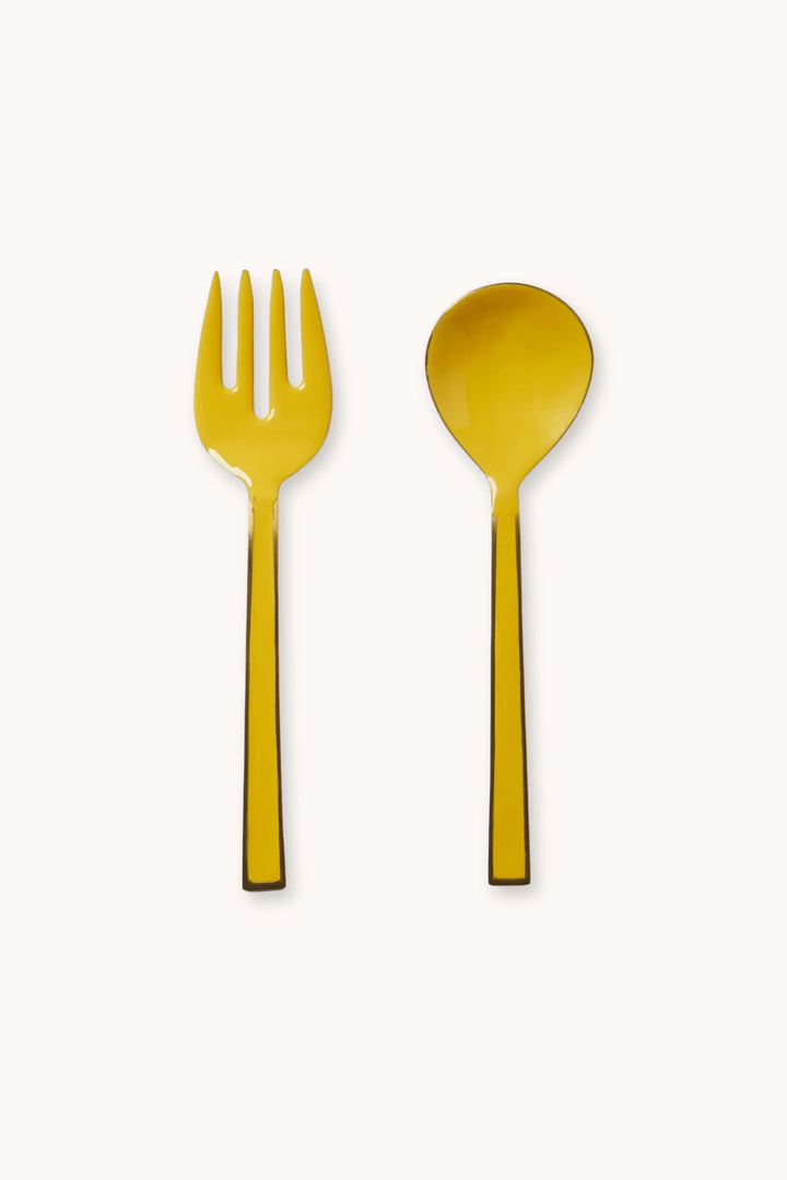 Sunny Enamel Salad Servers
