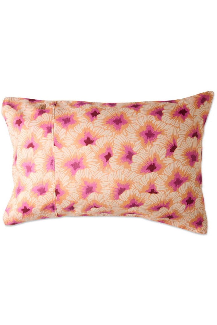 Hibiscus Peach Linen Pillowcases - Standard 2P