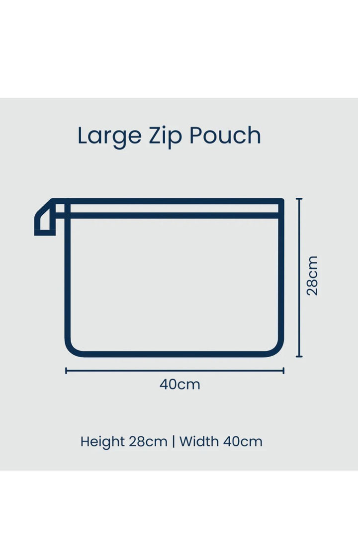 Red Blue Stripe Large Zip Pouch
