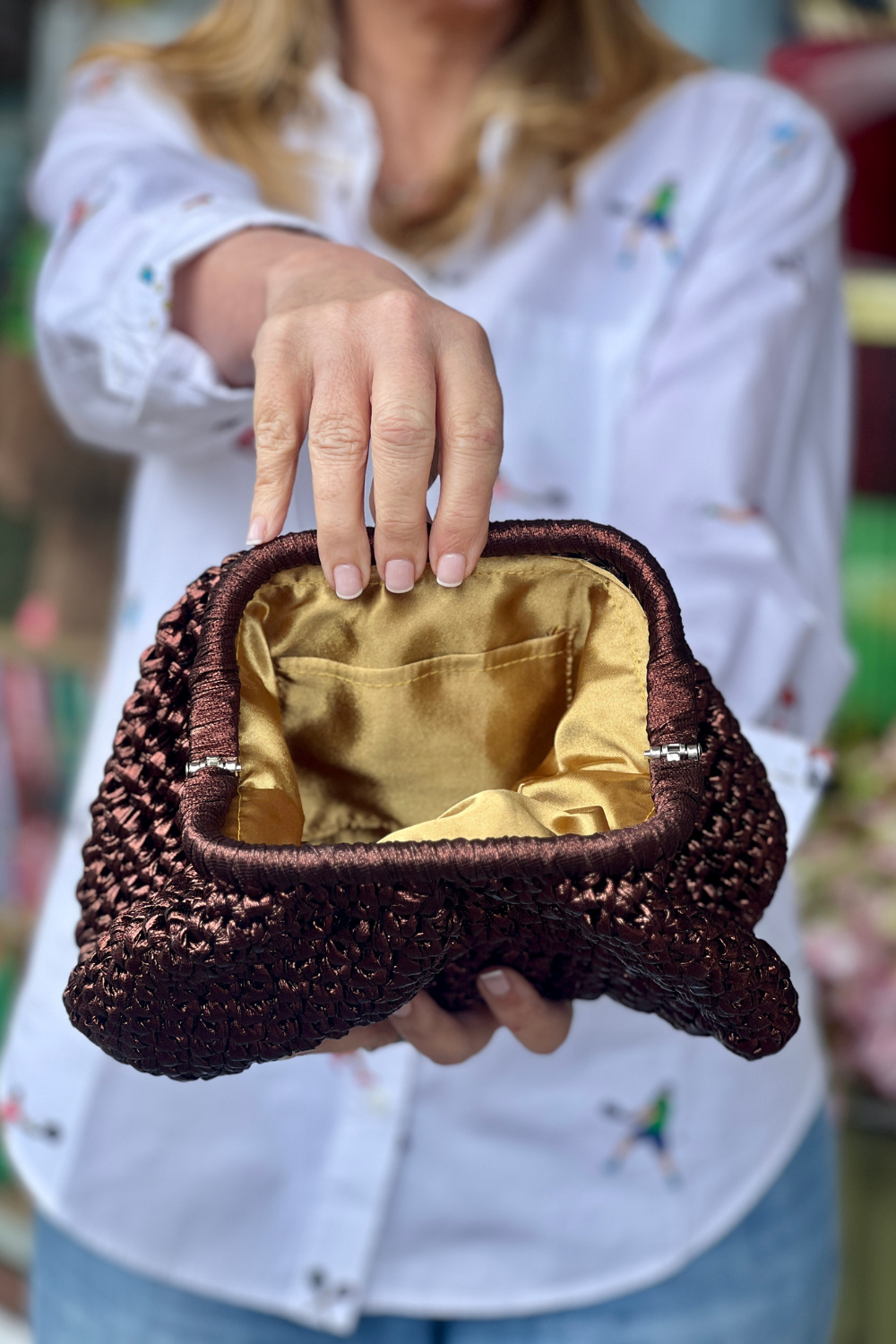 CAPRI -Bronze  Metallic Clutch