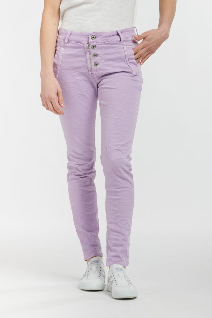 Italian Star Button Jean - Mauve