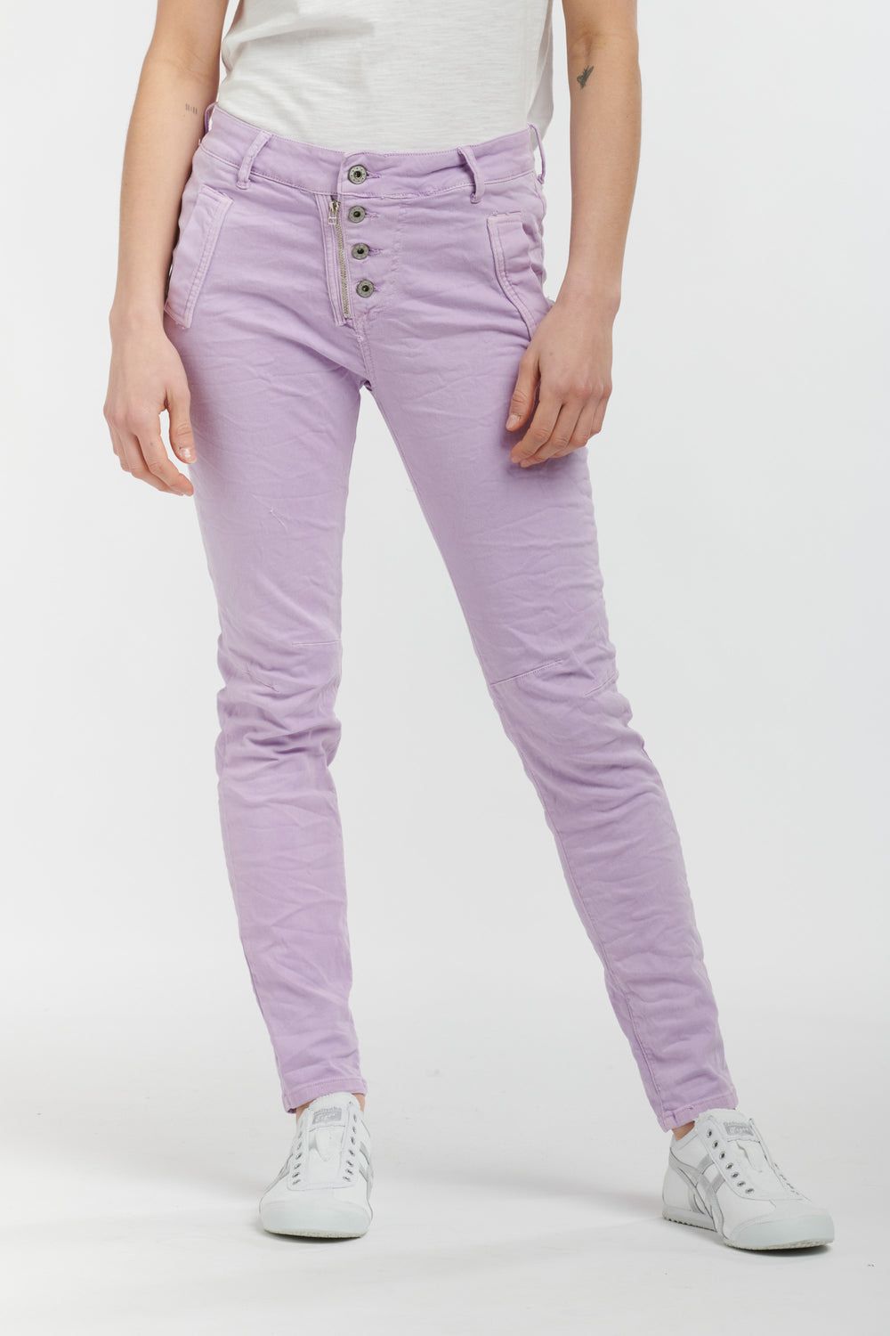 Italian Star Button Jean - Mauve