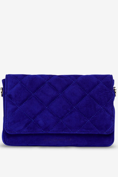 Sarah Crossbody - Quilted Cobalt Suede