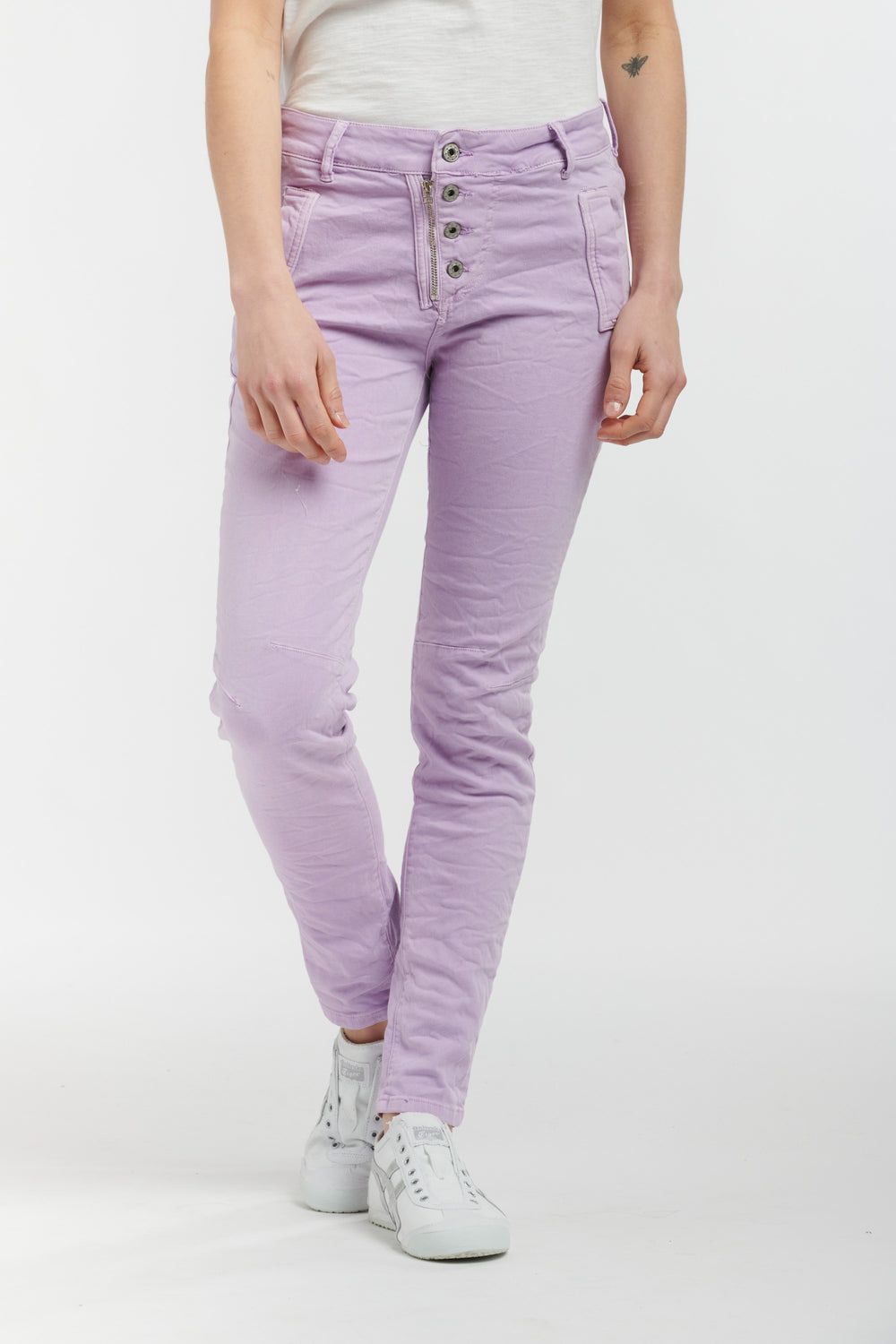 Italian Star Button Jean - Mauve