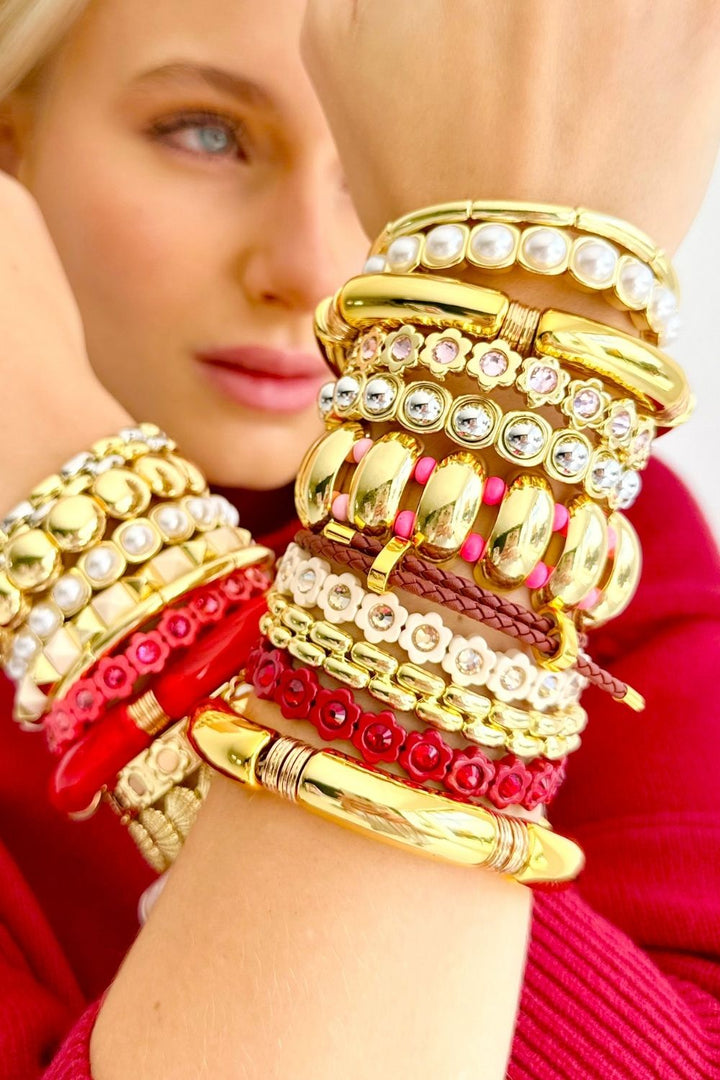 Burgundy Flower Power - Crystal Red